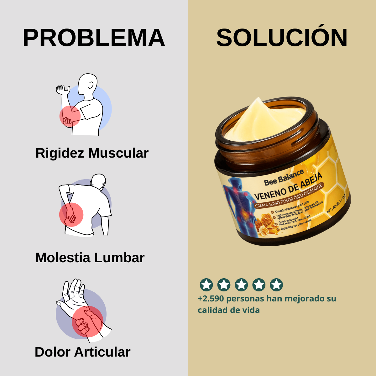 Crema de Alivio Articular con Veneno de Abeja 60grs.