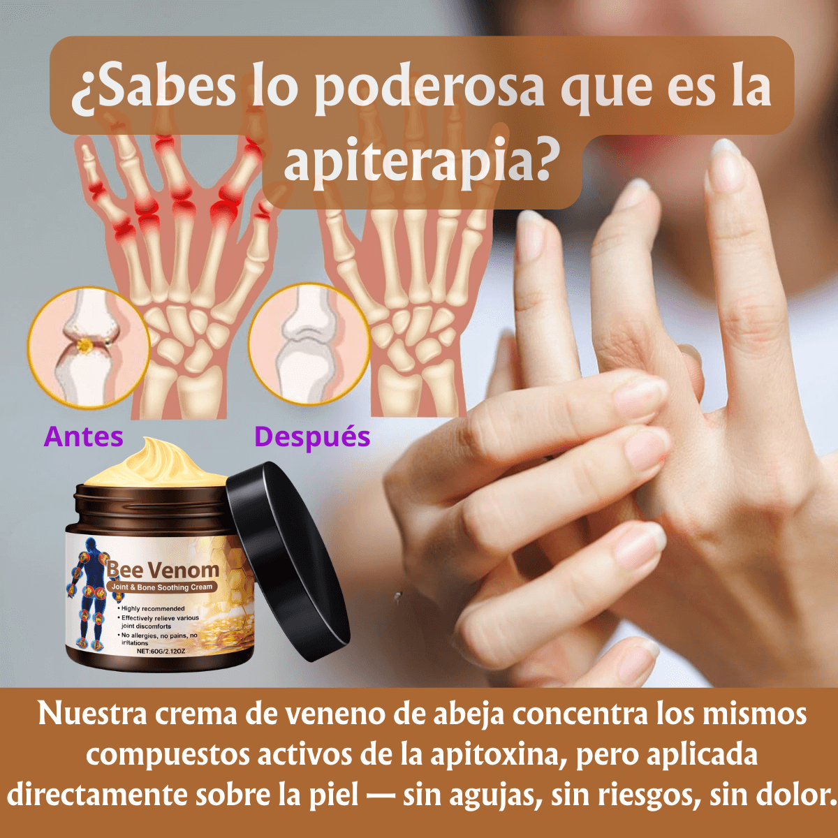 Crema de Alivio Articular con Veneno de Abeja 60grs.