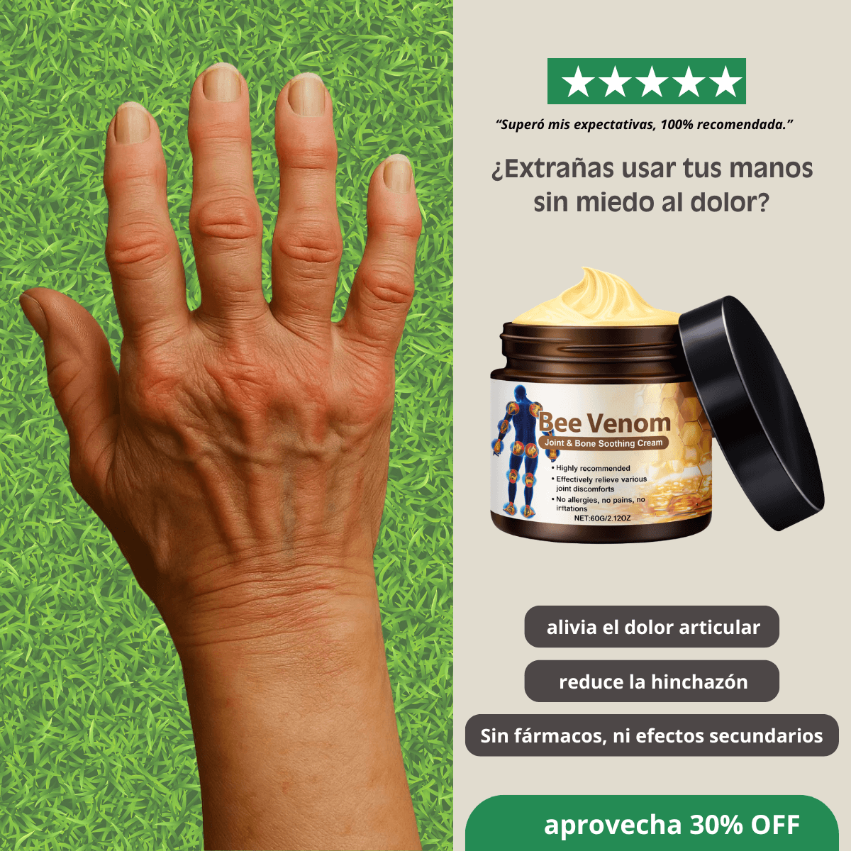 Crema de Alivio Articular con Veneno de Abeja 60grs.